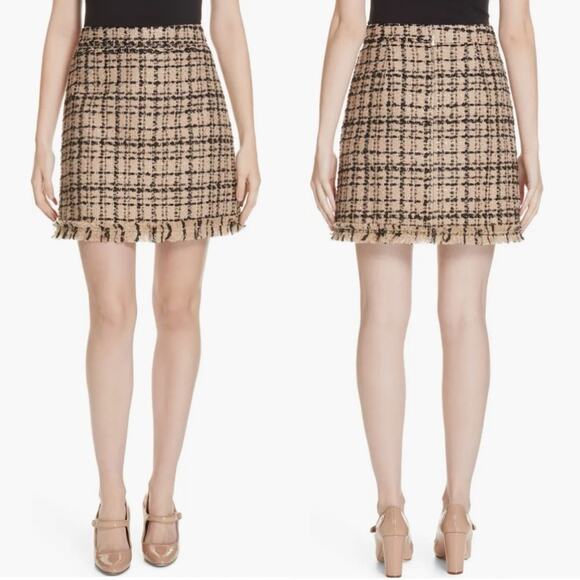 Kate Spade Plaid Bi-Color Tweed Skirt size 0 - Picture 1 of 13